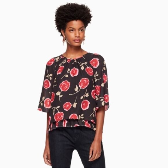 Kate Spade hazy rose double layer top blouse size small - Picture 3 of 13